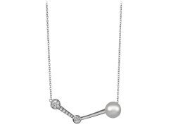 Silver Cat Stylový stříbrný náhrdelník se zirkony a perlou SC337