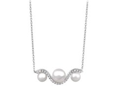 Silver Cat Elegantní stříbrný náhrdelník se zirkony a perlou SC340