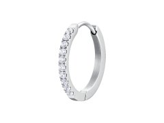 Luca Barra Single ocelová náušnice s&nbsp;čirými krystaly OK1458/9 2 cm