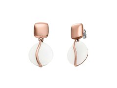 Skagen Bronzové náušnice s bílým sklem Sofia Sea Glass SKJ1816791