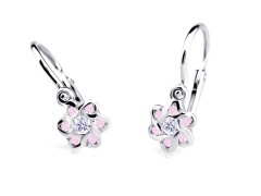 Cutie Jewellery Slušivé dětské náušnice z bílého zlata C2149-10-X-2 růžová