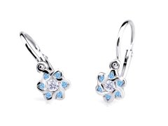 Cutie Jewellery Slušivé dětské náušnice z bílého zlata C2149-10-X-2 světle modrá