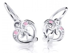 Cutie Jewellery Slušivé dětské náušnice z bílého zlata C2211-10-X-2 růžová