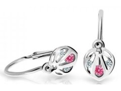 Cutie Jewellery Slušivé dětské náušnice z&nbsp;bílého zlata C2265-10-X-2 fuchsiová