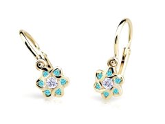 Cutie Jewellery Slušivé zlaté náušnice pro dívky C2149-10-X-1 světle zelená