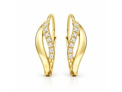 Soliter Elegantní zlaté náušnice s&nbsp;krystaly 239 001 00552