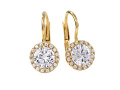 Soliter Elegantní zlaté náušnice se zirkony 239 001 00990 00