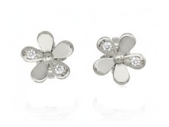 Soliter Kytičkové náušnice z&nbsp;bílého zlata se zirkony 239 001 01291 07
