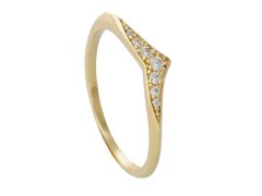 Soliter Prsten ze žlutého zlata se zirkony Chevron 229 001 00953 00 54 mm