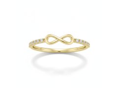 Soliter Prsten ze žlutého zlata se zirkony Nekonečno 229 001 00899 00 58 mm