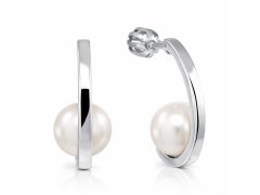 Soliter Stříbrné kruhové náušnice s&nbsp;perlou 438 001 01810 04