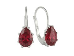 Soliter Stříbrné náušnice s&nbsp;červeným krystalem Kapka 438 001 01778 0400770