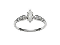 Soliter Třpytivý zásnubní prsten z&nbsp;bílého zlata 229 001 00880 07 56 mm