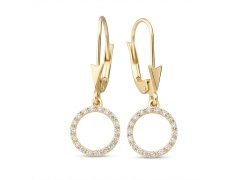Soliter Visací zlaté náušnice s&nbsp;čirými zirkony 239 001 01331 00
