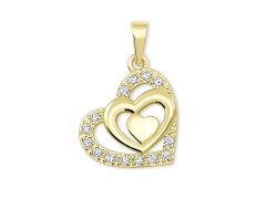 Soliter Zlatý srdíčkový přívěsek s&nbsp;krystaly 249 001 00556
