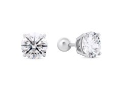 Brilio Silver Stříbrné peckové náušnice s&nbsp;čirými zirkony EA923/4/5W 0,8 cm