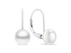 Brilio Silver Stříbrné perlové náušnice EA412W_EA413W 0,9 cm