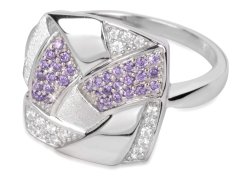 Silver Cat Stříbrný prsten s fialovými zirkony Colored stones SC058 56 mm