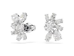 Swarovski Asymetrické náušnice Květina se Swarovski zirkony Mesmera 5737462