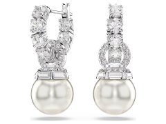 Swarovski Blyštivé náušnice 2v1 se zirkony a křišťálovou perlou Matrix 5691716