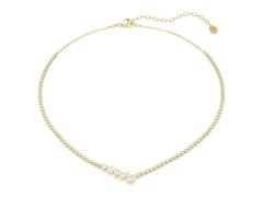 Swarovski Blyštivý pozlacený náhrdelník s krystaly Swarovski Mesmera 5747931
