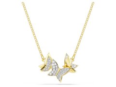 Swarovski Elegantní pozlacený náhrdelník Motýl Idyllia Lilia 5736068