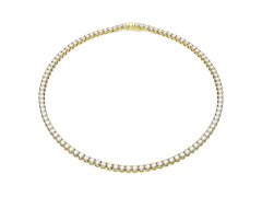 Swarovski Luxusní pozlacený náhrdelník s čirými krystaly Matrix Tennis 5681795 41 cm