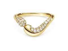 Swarovski Otevřený pozlacený prsten se zirkony Classica 5746355 50 mm