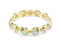 Swarovski Pevný pozlacený náramek s&nbsp;barevnými krystaly Gema 5737447 17 cm