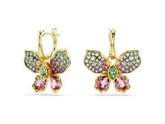Swarovski Pozlacené náušnice 2v1 Motýl s krystaly Idyllia 5709953