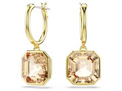 Swarovski Elegantní pozlacené náušnice s hnědými krystaly Millenia 5731148