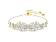 Swarovski Pozlacený motýlí náramek s čirými krystaly Idyllia Lilia 5736072