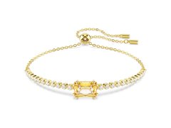 Swarovski Pozlacený náramek se žlutým zirkonem Tennis Matrix 5730699