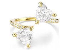 Swarovski Pozlacený otevřený prsten s&nbsp;krystaly Mesmera 5535191 52 mm