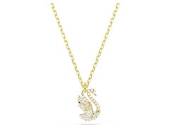 Swarovski Půvabný pozlacený náhrdelník s&nbsp;krystaly Swan 5754626