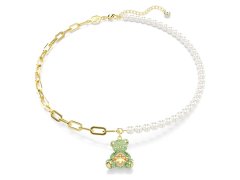 Swarovski Roztomilý pozlacený náhrdelník se Swarovski perlami Teddy 5669162