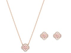 Swarovski Sada růžově zlacených šperků s krystaly Sparkling Dance 5516488 (náhrdelník, náušnice)