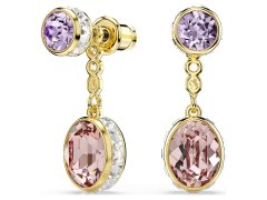 Swarovski Třpytivé pozlacené náušnice 2v1 Chroma 5738478