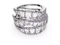 Swarovski Třpytivý trojřadý prsten Twist 584656 55 mm