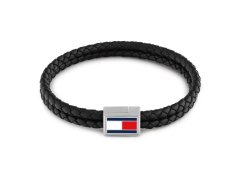 Tommy Hilfiger Černý dvojitý kožený náramek pro muže 2790755