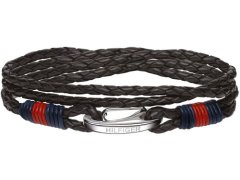 Tommy Hilfiger Černý kožený náramek TH2700534
