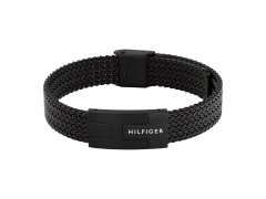 Tommy Hilfiger Černý ocelový náramek pro muže Nautical Mesh 2790707