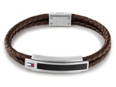 Tommy Hilfiger Dvojitý hnědý kožený náramek 2790355