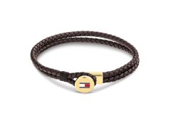 Tommy Hilfiger Dvojitý hnědý kožený náramek Bruce Leather 2790670 19 cm