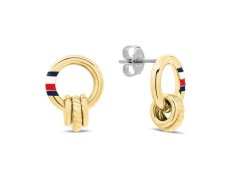 Tommy Hilfiger Elegantní pozlacené náušnice s trikolórou 2781062