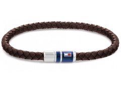 Tommy Hilfiger Hnědý kožený náramek s ocelovým zapínáním 2790295