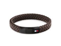 Tommy Hilfiger Hnědý kožený náramek s ocelovým zapínáním 2790661