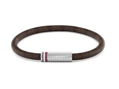 Tommy Hilfiger Hnědý pánský náramek z&nbsp;umělé kůže Printed Cord 2790703