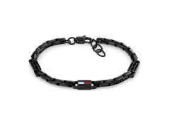 Tommy Hilfiger Moderní černý náramek 3D Flag Metal 2790676