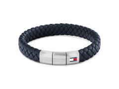 Tommy Hilfiger Modrý kožený náramek s ocelovým zapínáním 2790660